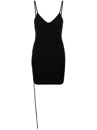 Robe courte en dentelle à col v - Off-White - Modalova