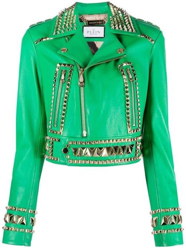 Veste de moto Gothic Plein à coupe crop - Philipp Plein - Modalova
