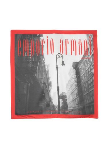 Foulard en soie à imprimé photographique - Emporio Armani - Modalova