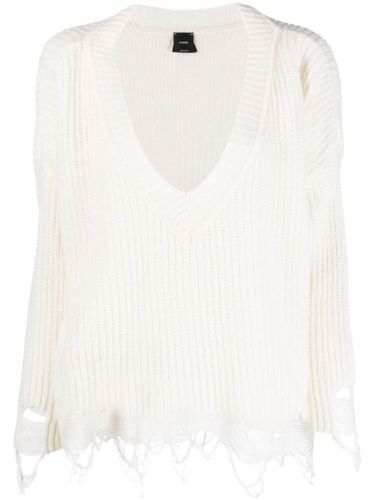 Pull en maille à effet usé - PINKO - Modalova
