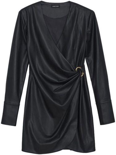 Robe en cuir artificiel croisée à coupe courte - ANINE BING - Modalova