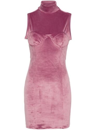 Robe courte en velours à logo brodé - GCDS - Modalova