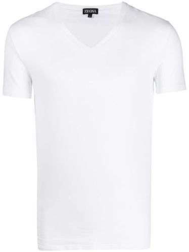 T-shirt en coton stretch à col v - Zegna - Modalova