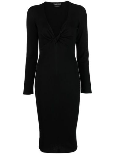 Robe en maille à col v - TOM FORD - Modalova