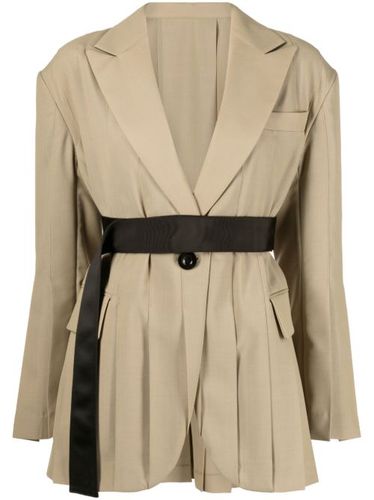 Blazer plissé à simple boutonnage - sacai - Modalova