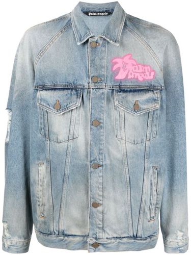 Veste en jean à imprimé graffiti - Palm Angels - Modalova