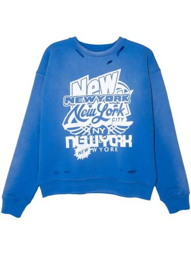 Sweat imprimée en coton à effet usé - Purple Brand - Modalova