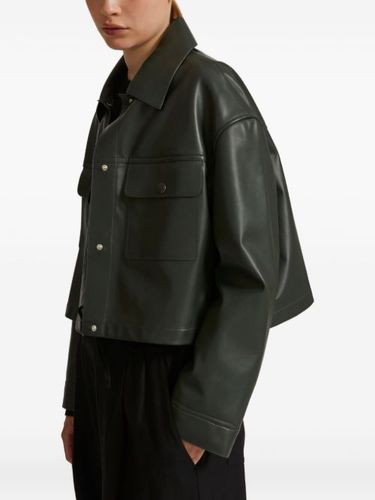 Veste en cuir à poche à rabat - Yves Salomon - Modalova