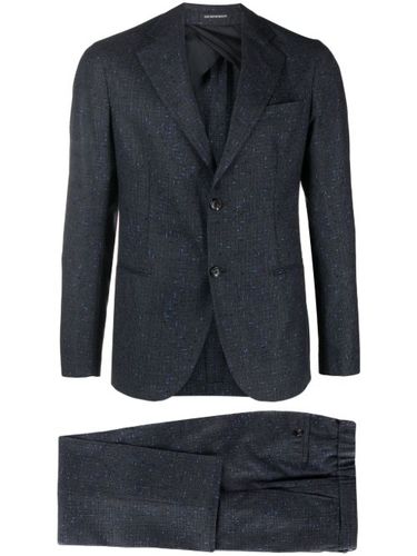 Manteau moucheté à simple boutonnage - Emporio Armani - Modalova
