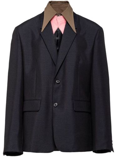 Blazer en laine à col détachable - Prada - Modalova
