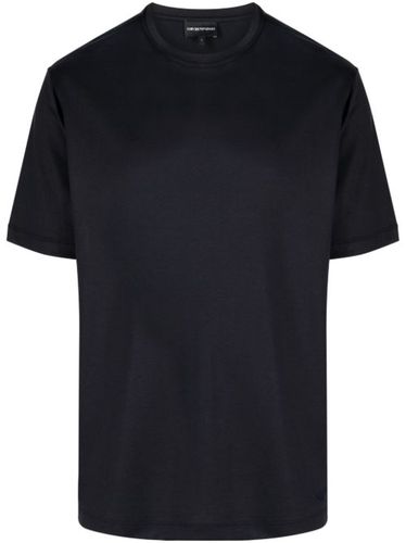 T-shirt en coton à logo brodé - Emporio Armani - Modalova