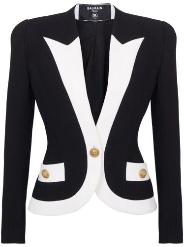 Blazer en crêpe à design bicolore - Balmain - Modalova