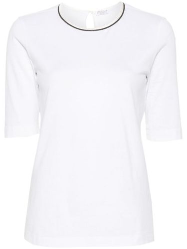 T-shirt en coton à ornements métalliques - Brunello Cucinelli - Modalova