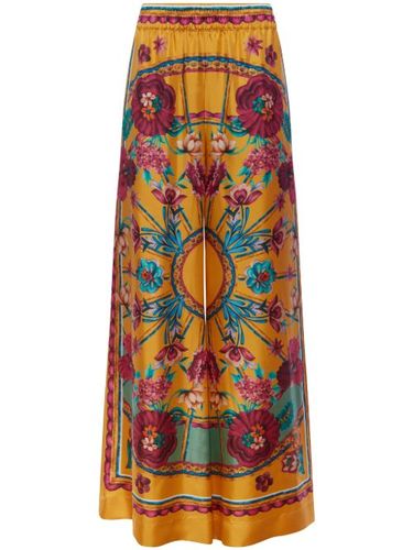 Pantalon palazzo en soie à imprimé graphique - La DoubleJ - Modalova