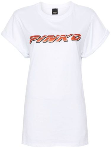 T-shirt à logo strassé - PINKO - Modalova