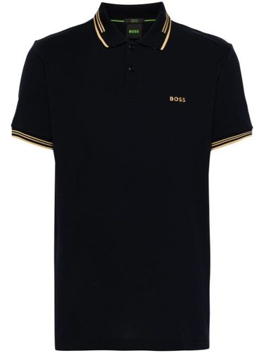 BOSS polo à logo imprimé - Bleu - BOSS - Modalova