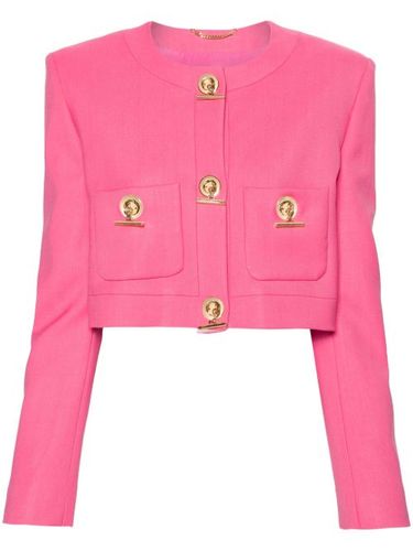 Blazer crop à simple boutonnage - Moschino - Modalova