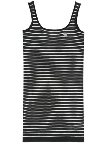 Robe courte rayée à détail de patch - Chiara Ferragni - Modalova