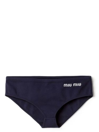 Bas de bikini à logo brodé - Miu Miu - Modalova