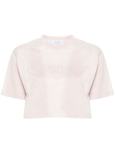 T-shirt crop à logo en caoutchouc - Off-White - Modalova