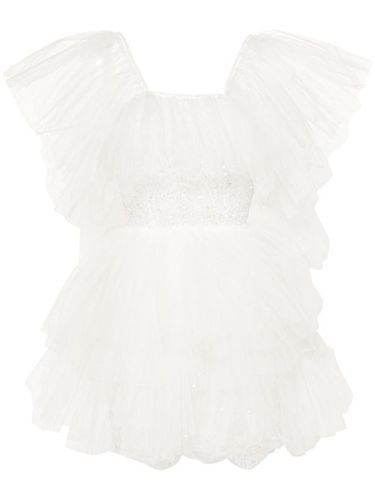 Robe courte en tulle à fleurs brodées - Loulou - Modalova