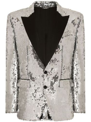 Veste de smoking à revers brodés de sequins - Dolce & Gabbana - Modalova