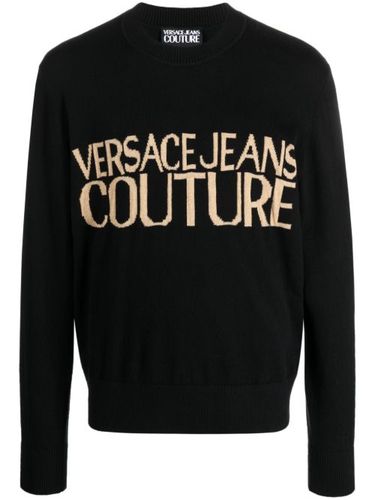 Pull en maille intarsia à col rond - Versace Jeans Couture - Modalova