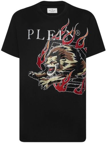 T-shirt en coton à ornements strassés - Philipp Plein - Modalova