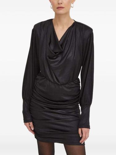 Robe froncée à col châle - Gestuz - Modalova