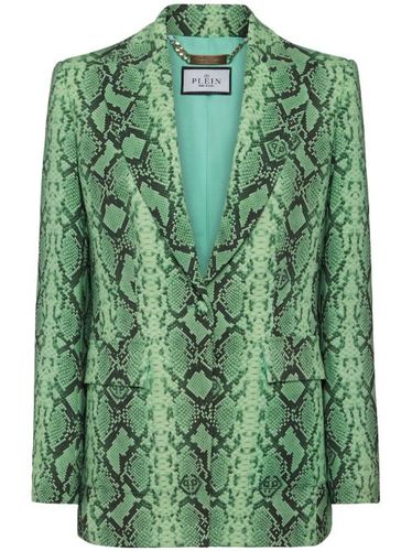 Blazer satiné à imprimé peau de python - Philipp Plein - Modalova