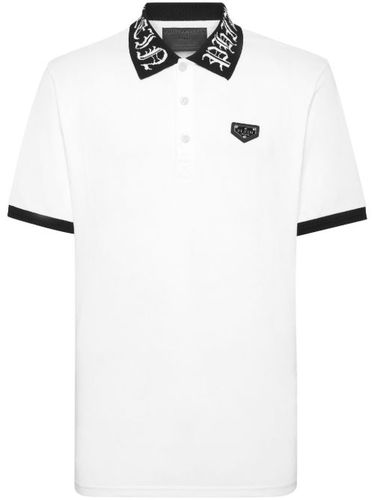 Polo en coton à plaque logo - Philipp Plein - Modalova