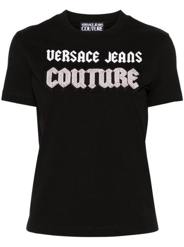 T-shirt en coton à ornements de perles - Versace Jeans Couture - Modalova