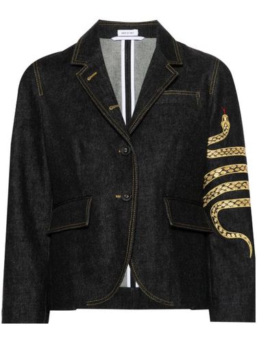 Blazer en jean à motif peau de serpent - Thom Browne - Modalova