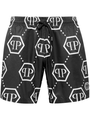 Short de bain à motif monogrammé - Philipp Plein - Modalova