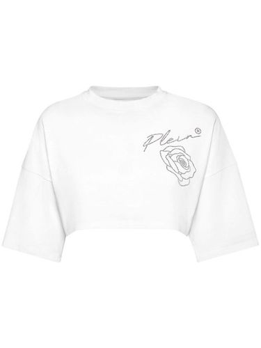 T-shirt Roses à coupe crop - Philipp Plein - Modalova