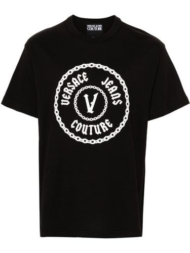 T-shirt en coton à logo en relief - Versace Jeans Couture - Modalova