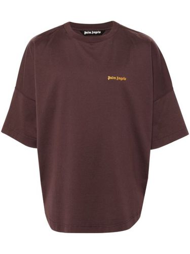 T-shirt en coton à logo brodé - Palm Angels - Modalova