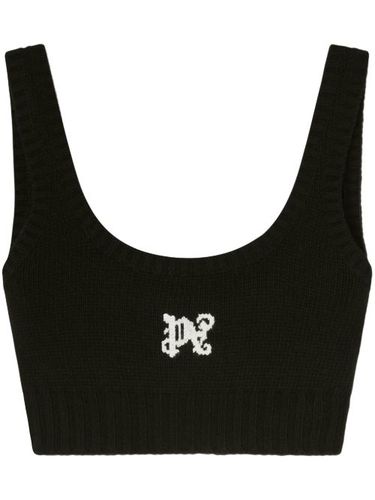Haut crop à logo en intarsia - Palm Angels - Modalova