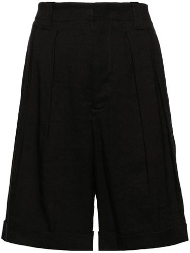 Short en lin mélangé à plis - Lorena Antoniazzi - Modalova