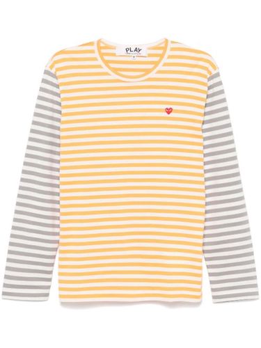 T-shirt rayé en coton à logo appliqué - Comme Des Garçons Play - Modalova