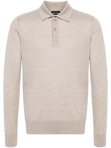 Polo en laine à manches longues - Giorgio Armani - Modalova