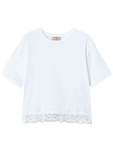 T-shirt crop à bords en macramé - TWINSET - Modalova