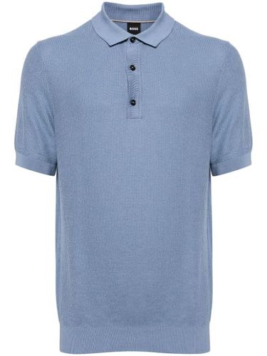 BOSS polo en maille - Bleu - BOSS - Modalova