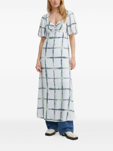 Robe longue à motif grille - MUNTHE - Modalova