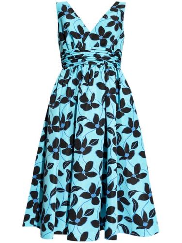 Robe mi-longue fleurie à col v - Kate Spade - Modalova