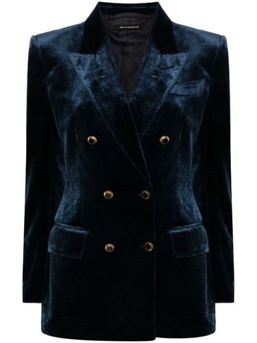 Blazer croisé en velours - TOM FORD - Modalova