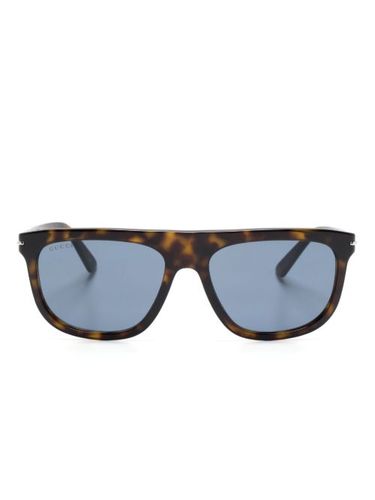 Lunettes de soleil Wayfarer à effet écailles de tortue - Gucci Eyewear - Modalova