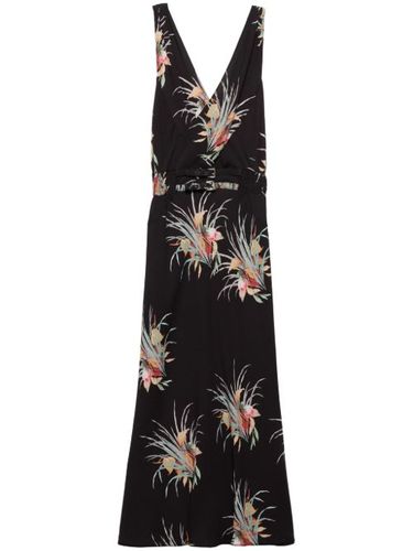 Robe mi-longue à fleurs en jacquard - Prada - Modalova