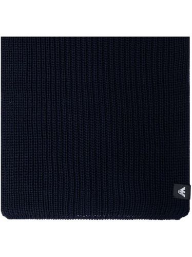 Écharpe en maille à patch logo - Emporio Armani - Modalova