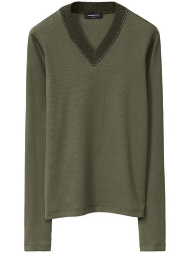 T-shirt en jersey à col v - Fabiana Filippi - Modalova